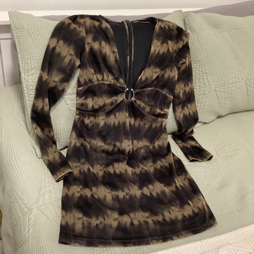 Zara black tie dye short dress